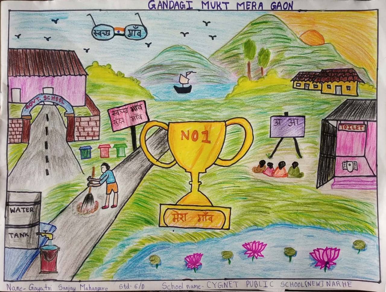 Swach Bharat Abhiyan Drawing part-1|| How to Draw Clean India For Drawing  Competition|| - YouTube
